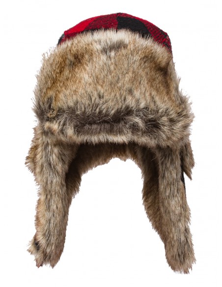 Lumberjack - Praktische und warme Ohrenmütze Harris Tweed Kunstfell